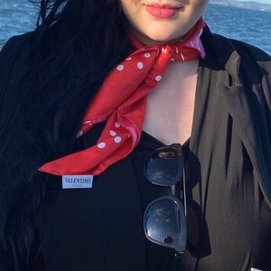VALENTINO Polka dot silk scarf